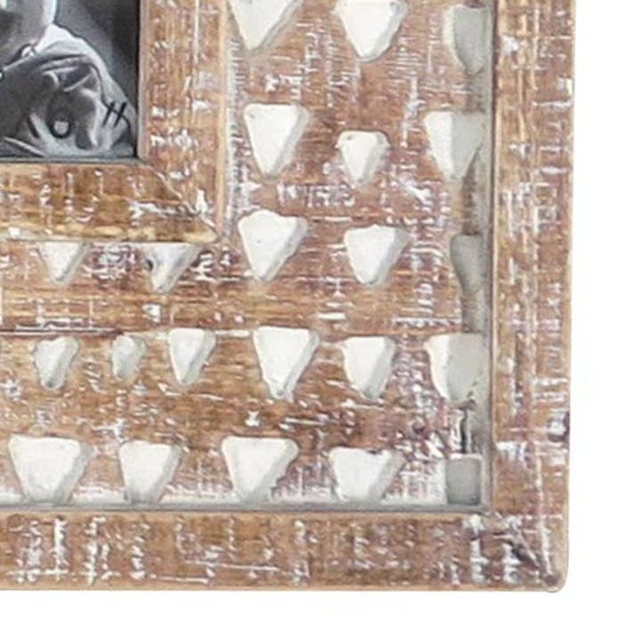 Foreside Home & Garden - Wholesale Picture Frame - 4x6 Photo Carved Triangle Wood Picture Frame
