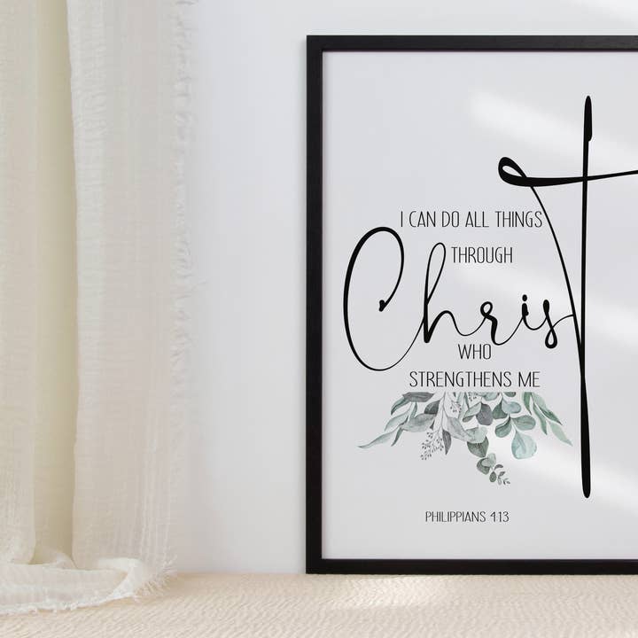 I Can Do All Things Through Christ Verse Print for wholesale by OLFFE