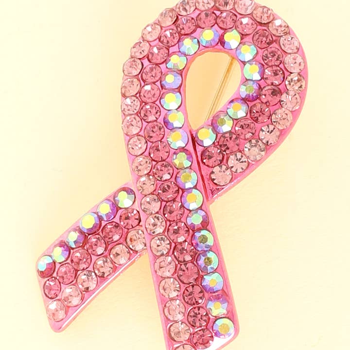 SP Sophia Collection - Wholesale Brooch - Breast Cancer Awareness Pink Ribbon Brooch Pin