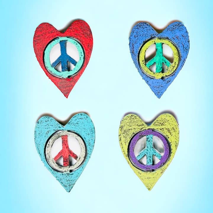 Magnet heart peace sign hippie teen girlfriend boho USA cute for wholesale by Whimsies