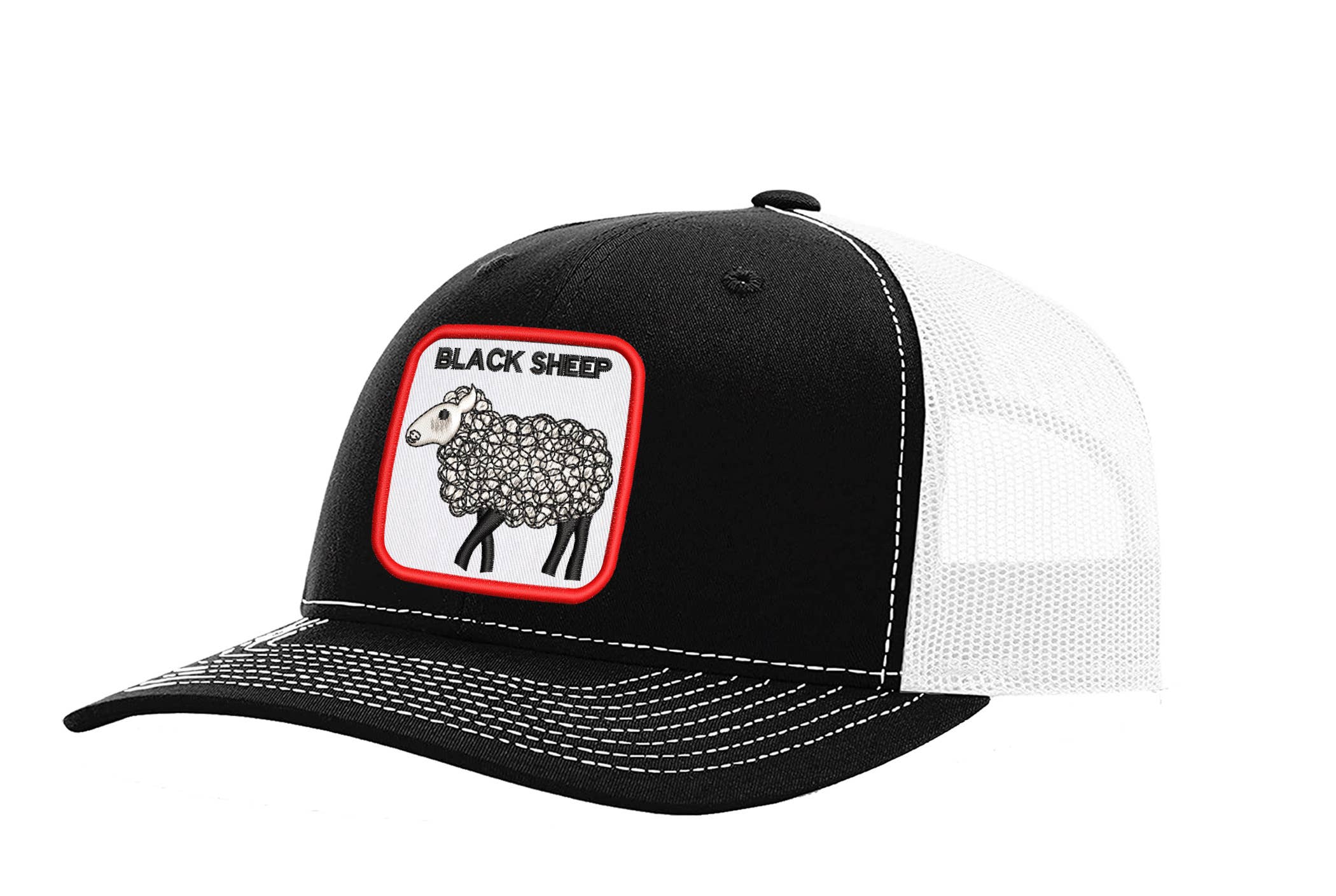 Multi-Vendor Sales - Wholesale Trucker Hat - Unisex - The Black Sheep Animal Patch Embroidered Trucker Hat2
