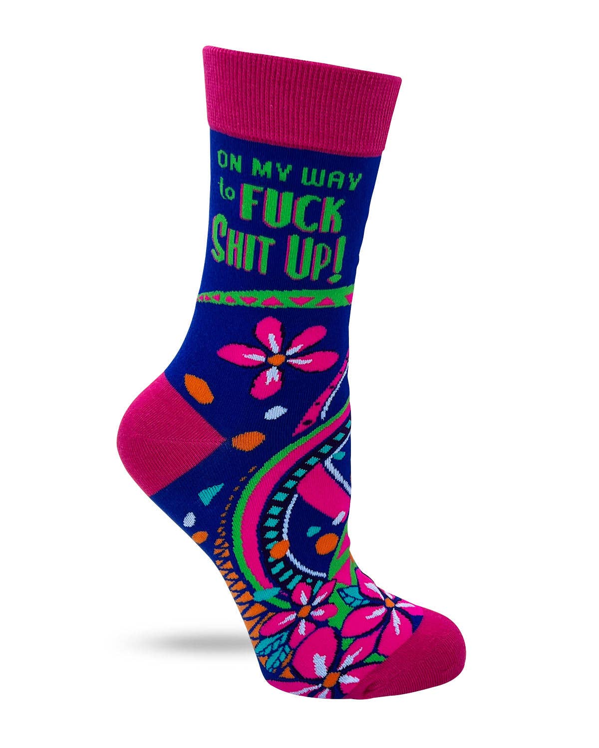 Fabdaz - Wholesale Socks - Women's - On My Way to Fuck Shit Up Women's Crew Socks1