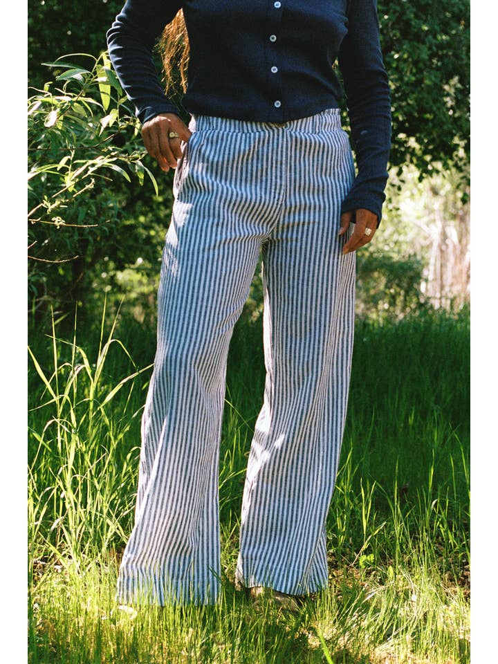 LA RELAXED - Vendita all'ingrosso Pantalone - Donna - Pantaloni a righe lavati