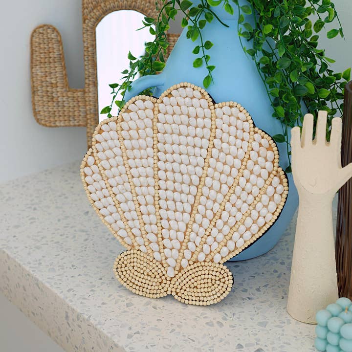 Pink Haley – Großhandel 3D-Wandkunst – Großes Muschel-Dekor zum Aufhängen an der Wand — Muschelschale/Palme5