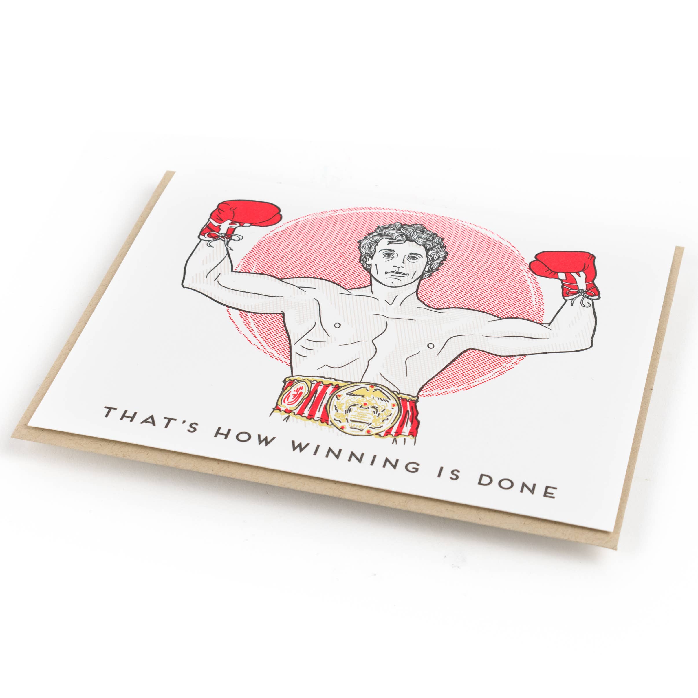 Porchlight Press Letterpress – Großhandel Glückwunschkarte – That's How Winning is Done — Rocky-Grußkarte1