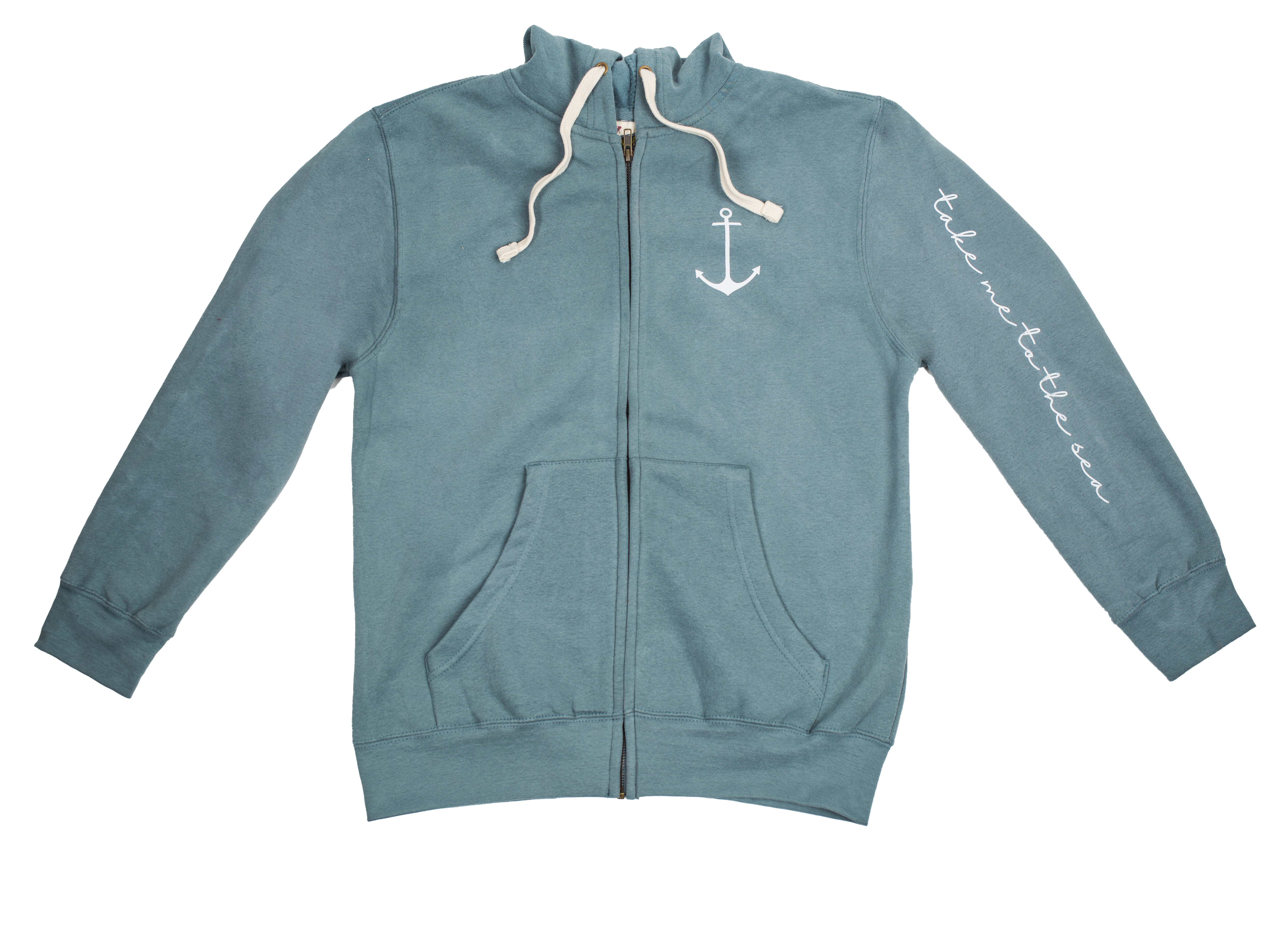 Take Me to the Sea Zip Hoodie – Marine Blue Heavyweight Fleece