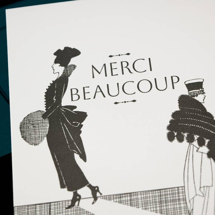 Merci Beaucoup Card for wholesale by Oddball Press LLC