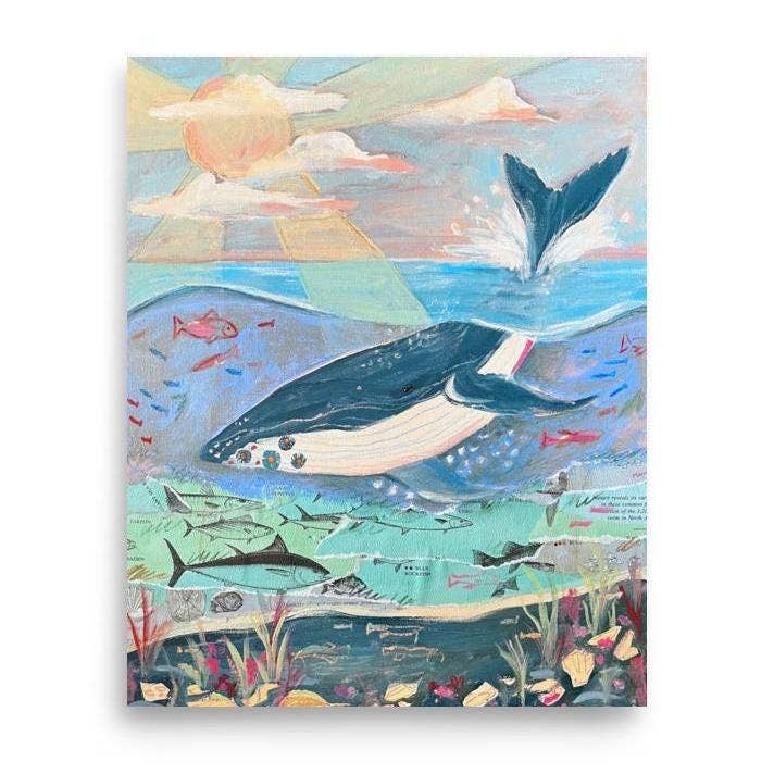 Laurenspired - Wholesale Art Print - Whale Art Print, Ocean Art, Quilt Art, Nautical Wall Art5