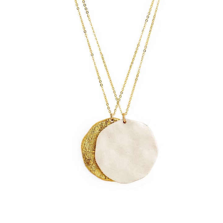 Jenna Vanden Brink Ceramics - Wholesale Pendant/Charm Necklace - Sun and Moon Necklace (large)1