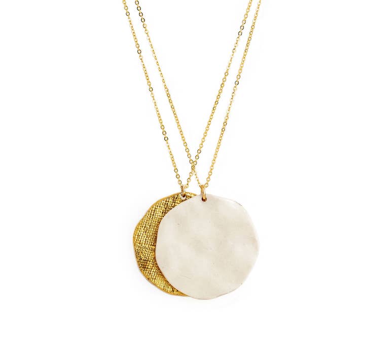 Jenna Vanden Brink Ceramics - Wholesale Pendant/Charm Necklace - Sun and Moon Necklace (large)1
