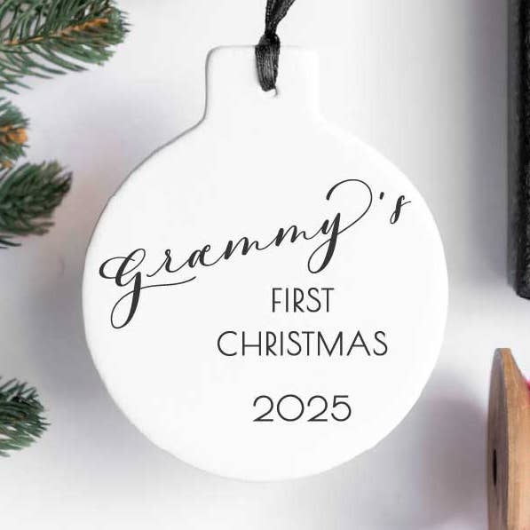 Grammy's First Christmas 2025 for wholesale by Girl Holding a Pen