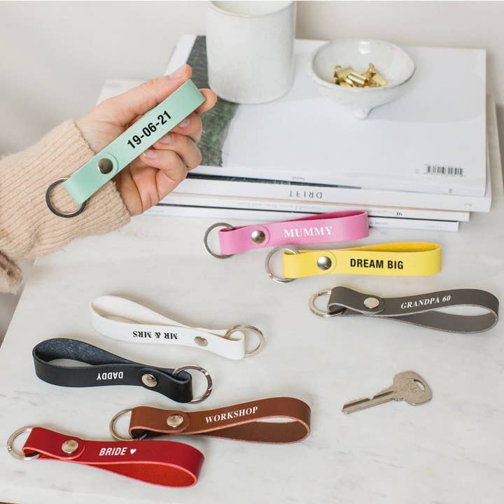 Custom Leather Loop Keyring for wholesale by Holdall & Co Ltd
