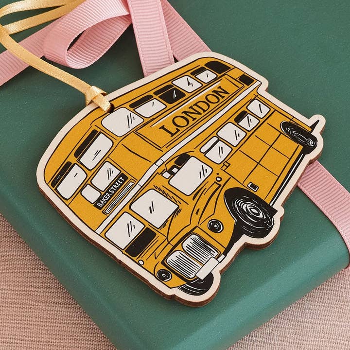 Decorazione in Legno Autobus di Londra per la vendita all'ingrosso da parte di Victoria Eggs