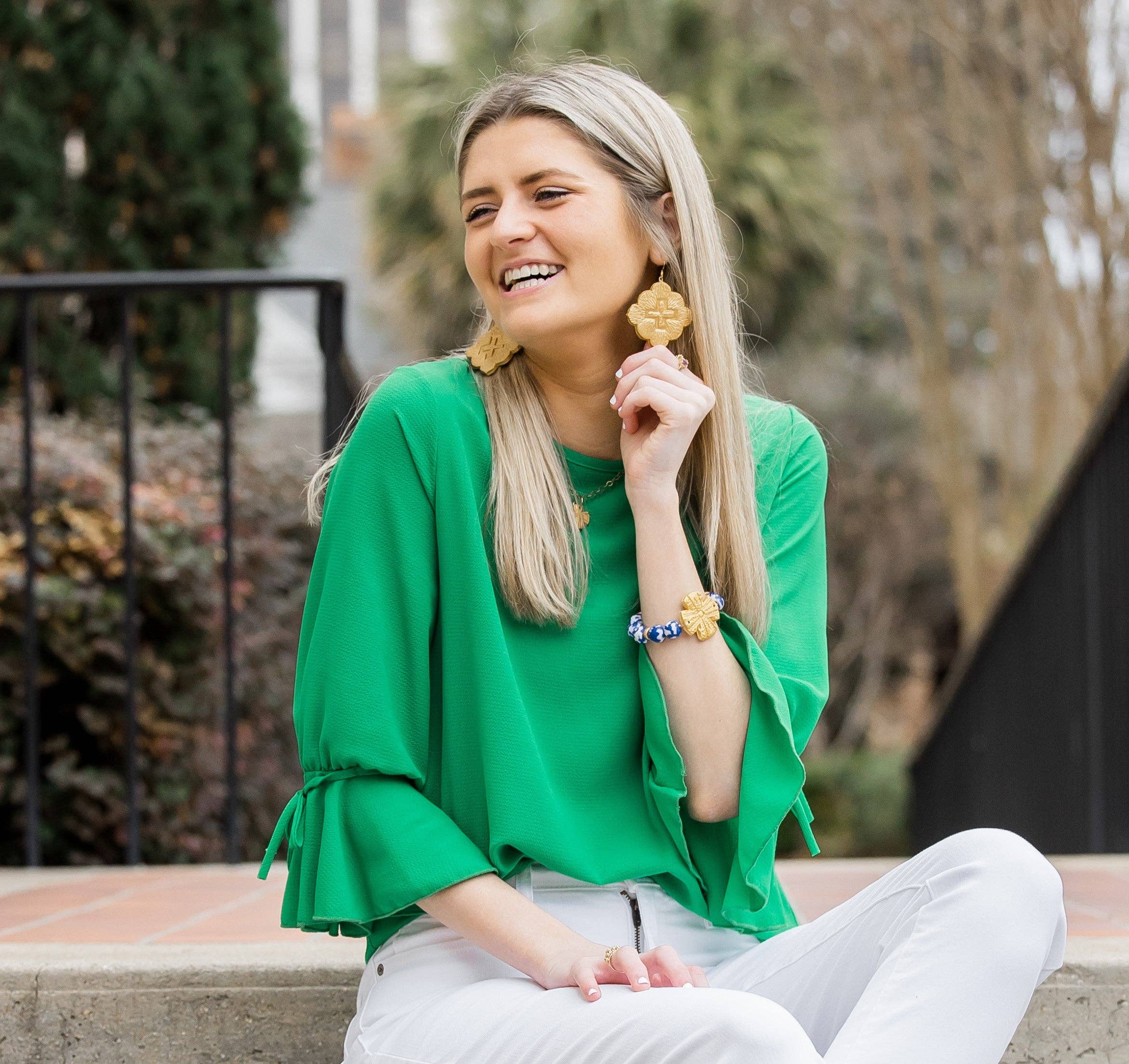 Hidden Truth Jewelry - Wholesale Beaded Bracelet - Cobalt African Fused Glass with Rachel Cross Bracelet3