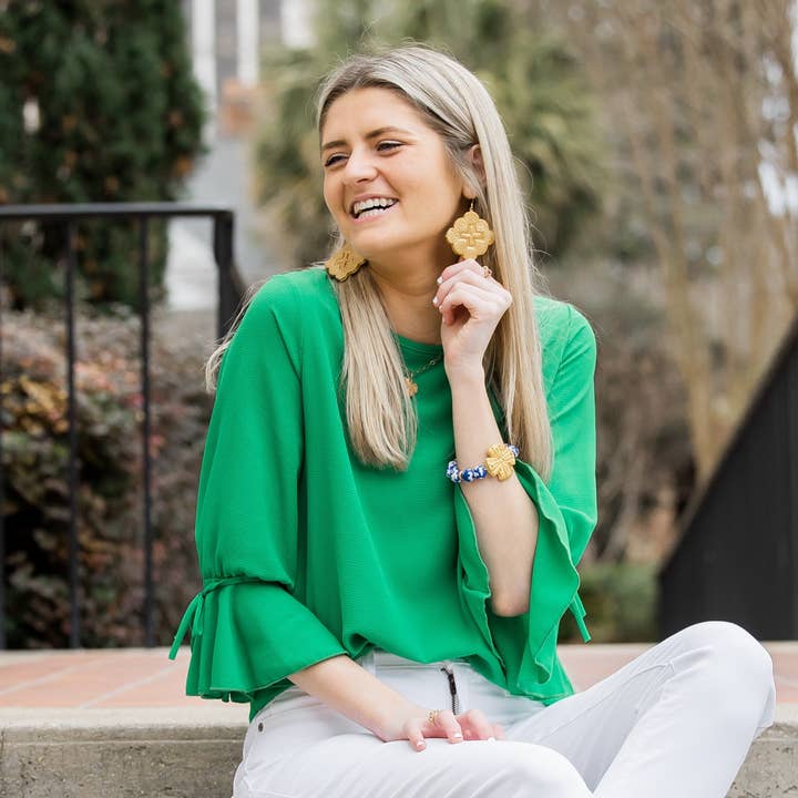 Hidden Truth Jewelry - Wholesale Beaded Bracelet - Cobalt African Fused Glass with Rachel Cross Bracelet3