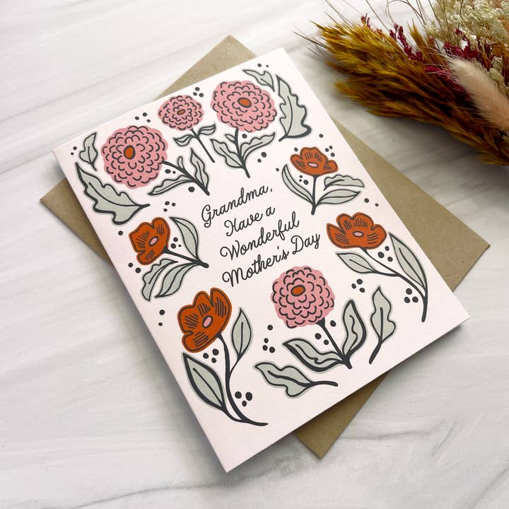 Paper Parasol Press - Wholesale Mother's Day Card - Fancy Florals for Grandmother Mother's Day Card