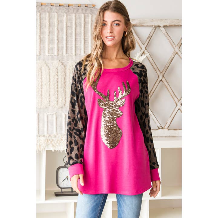 Pink Irene Wholesale - Venta al por mayor Camiseta - Mujer - TOP LISO Y CON DISEÑO DE RENO ANIMAL