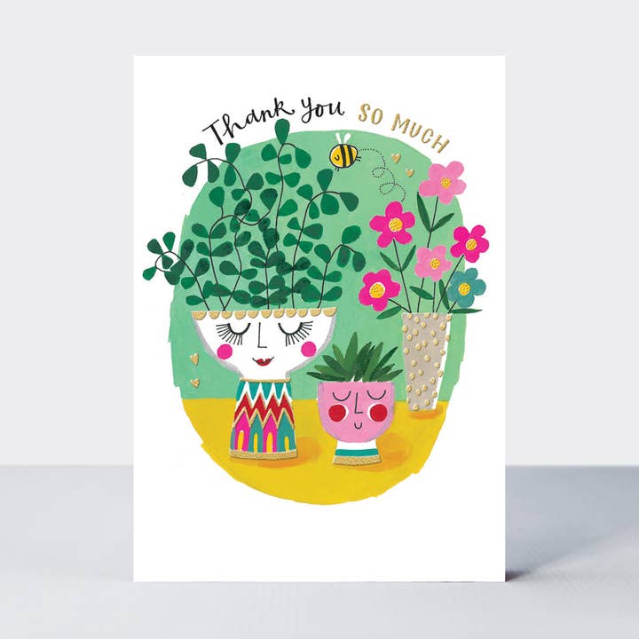 Empreinte digitale - Carte de remerciement/Pots de plantes pour la vente par Rachel Ellen Designs