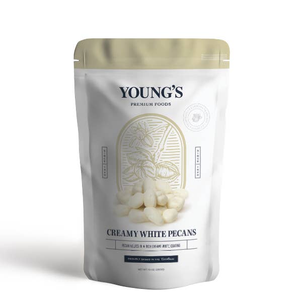 Young’s Premium Foods - Wholesale Nuts - Creamy White Pecans Pouches - 4.5oz 12/Case0