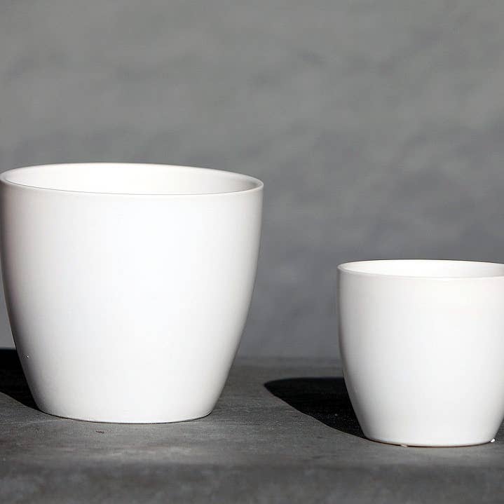 Peace Lily Cache Pot, 8.5"X7.5", Matte White for wholesale by Pacific Home & Garden