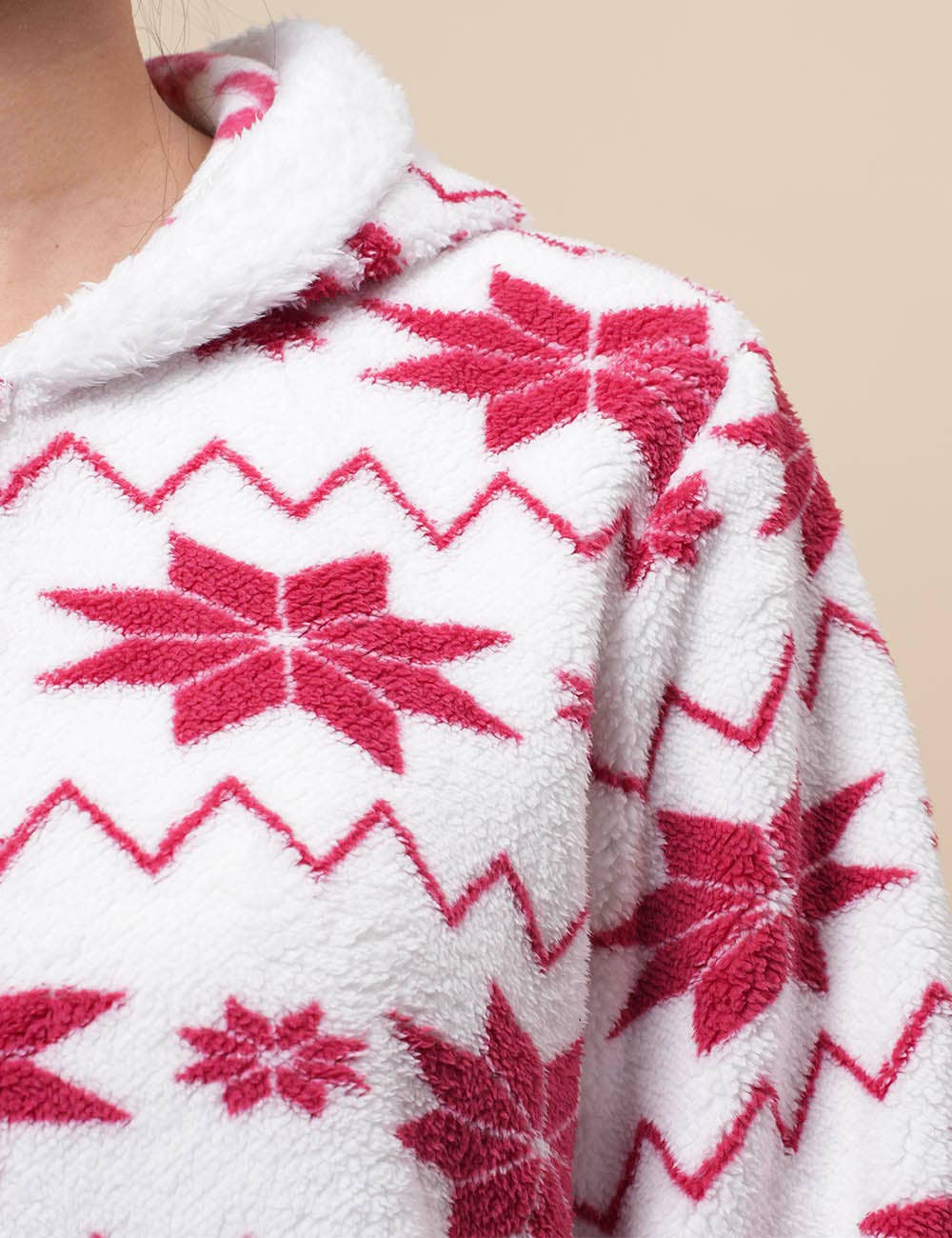 White Ladies Snow Color Block Fleece Jumpsuit Hooded Overall SKJ4924 for wholesale on Faire4