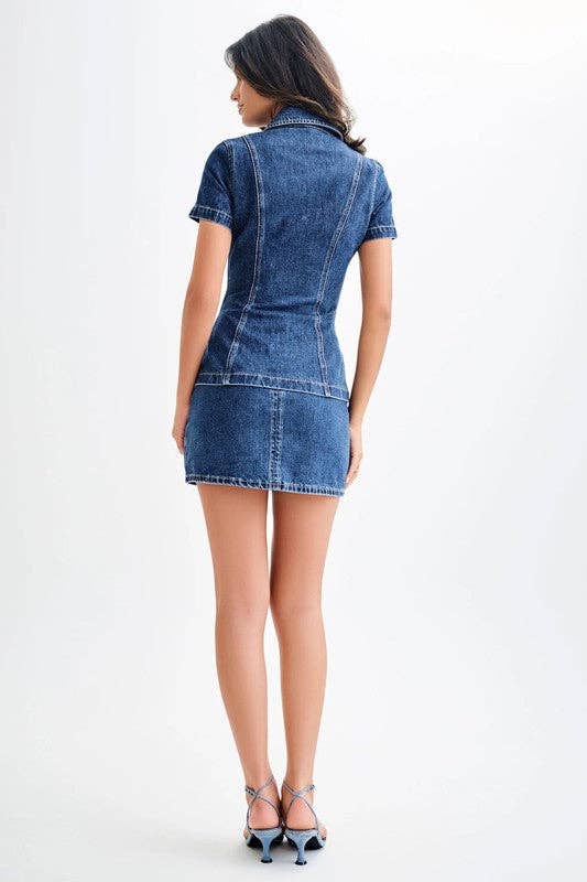 By Claude - Vente Ensemble haut et jupe - Femme - ENSEMBLE COURT EN DENIM POUR FEMMES6