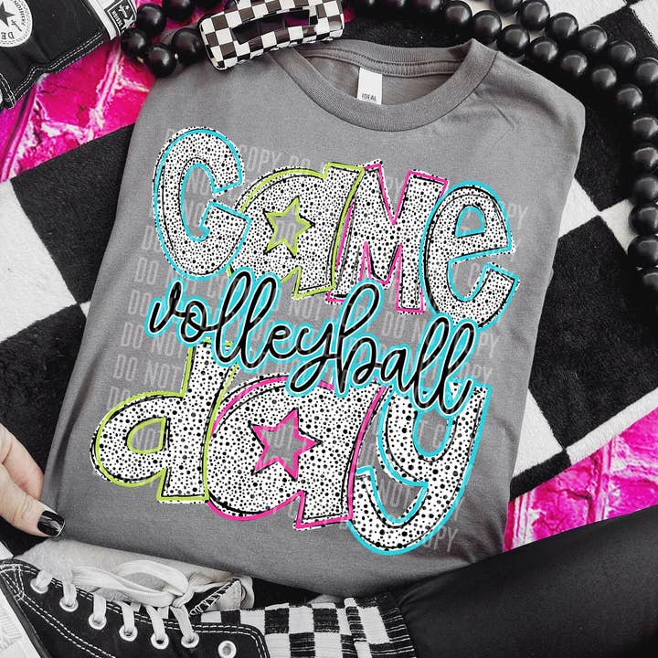 Game Day Volleyball Sport Star Dalmatian DTF Transfer for wholesale by K and M Designs