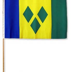 Montierte Flagge von St. Vincent und den Grenadinen, 12 x 18 Zoll für den Großhandel von 1-800 Flags