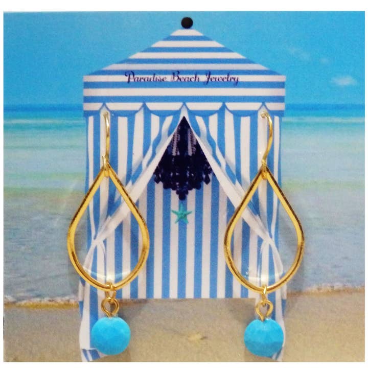 The Hamptons Turquoise Drop Earrings for wholesale by PARADISE BEACH COMPANY