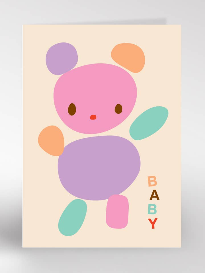 368 Teddy New Baby Card for wholesale by Dicky Bird