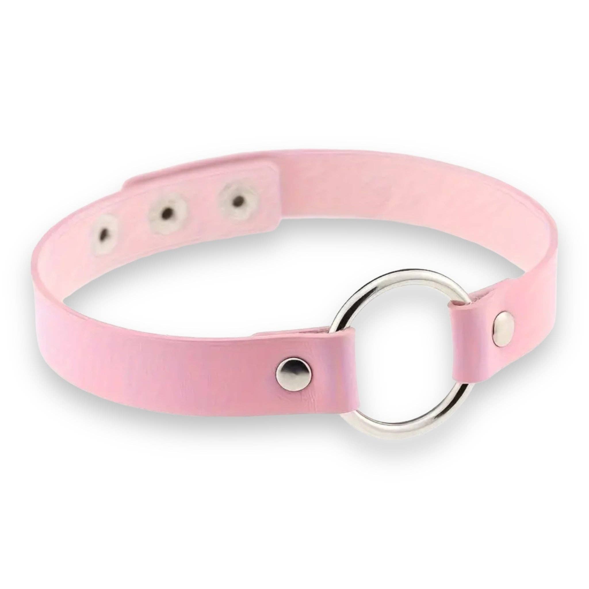 Kinky Pleasure – wholesale Choker/collar – Kinky Pleasure - T079 - Choker With Round Ring - 3 Colors - 40cm6