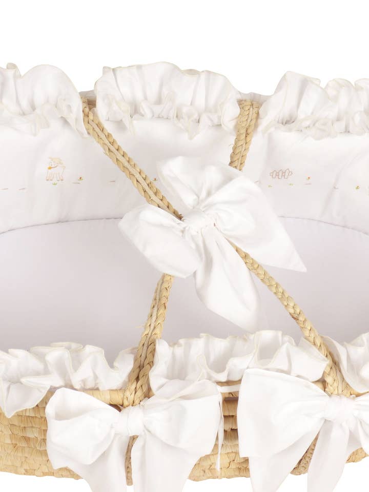 Lambikins Moses Basket Set - Cream for wholesale by The Yellow Lamb