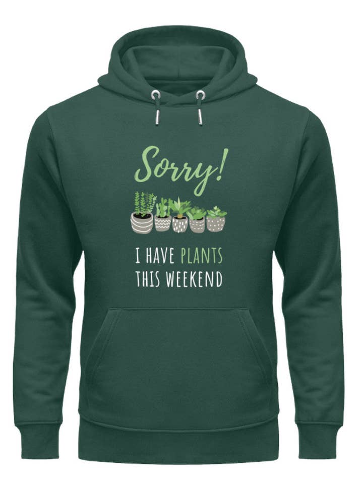 Undskyld! Jeg har planter i weekenden - premium økologisk hættetrøje for engroshandel hos GARTENFAN