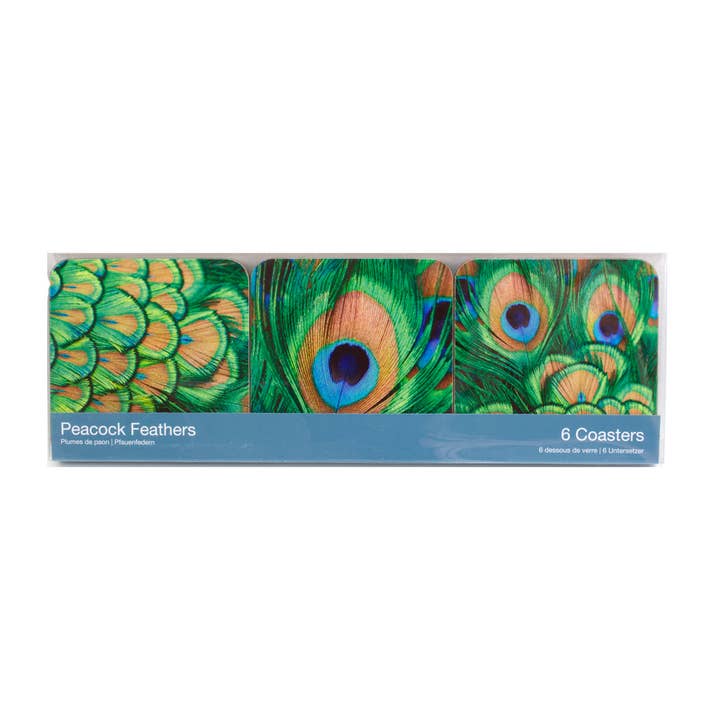 MUSEUM WEBSHOP - Wholesale Coasters - Coasters, Set of 6, Peacock feathers