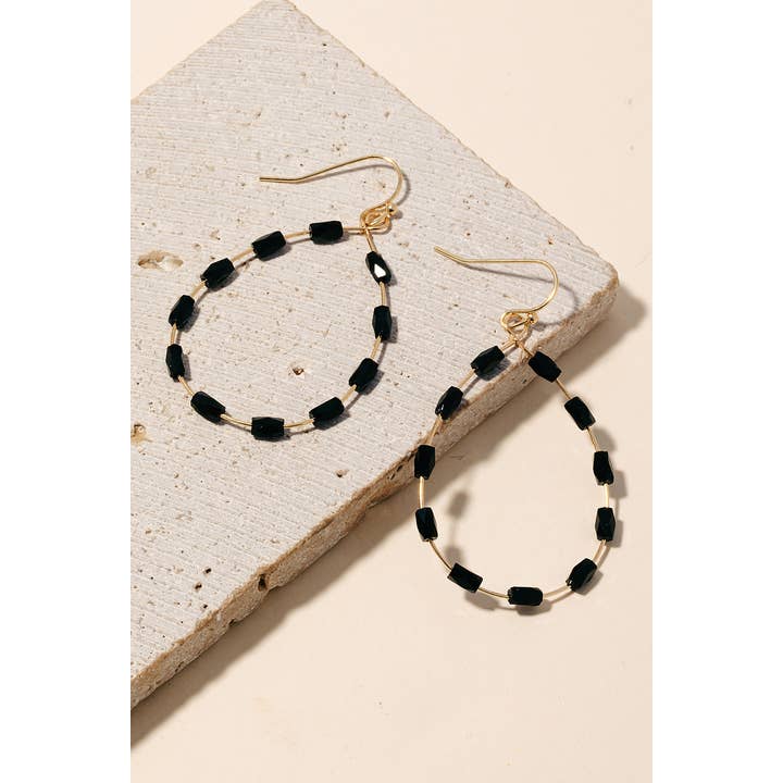 Anarchy Street - Wholesale Dangle Earrings - Faceted Glass Tube Beaded Tear Dangle Earrings