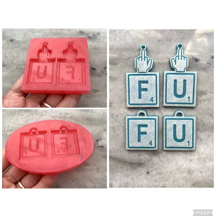 F U oorbel, siliconen mal, voor wholesale door EllaRaeMouldsVinyls