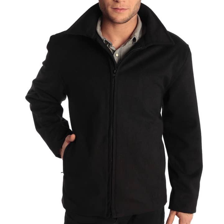 Alpine Swiss - Wholesale Jacket - Men's - Alpine Swiss Grant Mens Wool 28" JD Zip Open Front Jacket