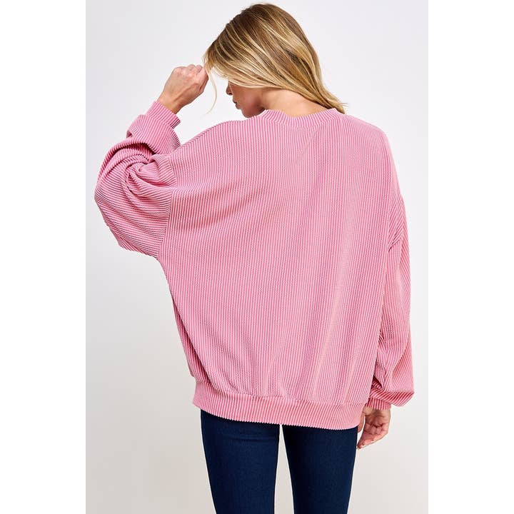 Sweet Generis - Wholesale Grafisch sweatshirt - Dames - SWEATSHIRT MET RIBKOORDPRINT UIT TEXAS25