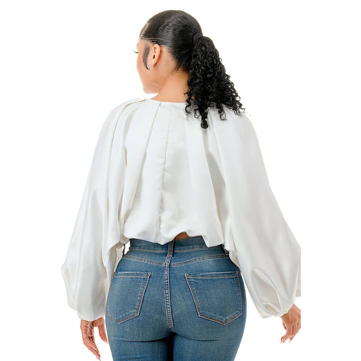 DORCAS – Blusa - Mulher por atacado – Top com fecho frontal com fecho de bolha
