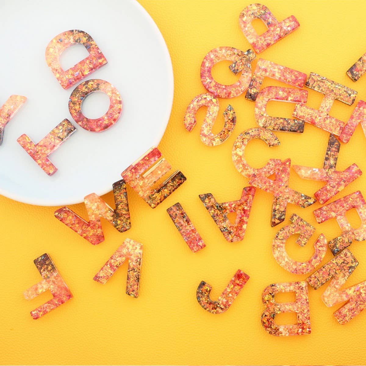 ACCITY - Wholesale Keychain - Women's - Creative Crystal Letter Keychain with Resin Sequins_CWAB502128