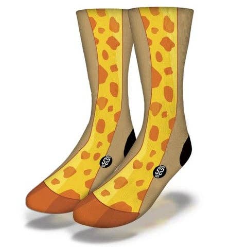 CRAZY GIRAFFE LEGS Funny Animal Socks for wholesale by Savvy Sox