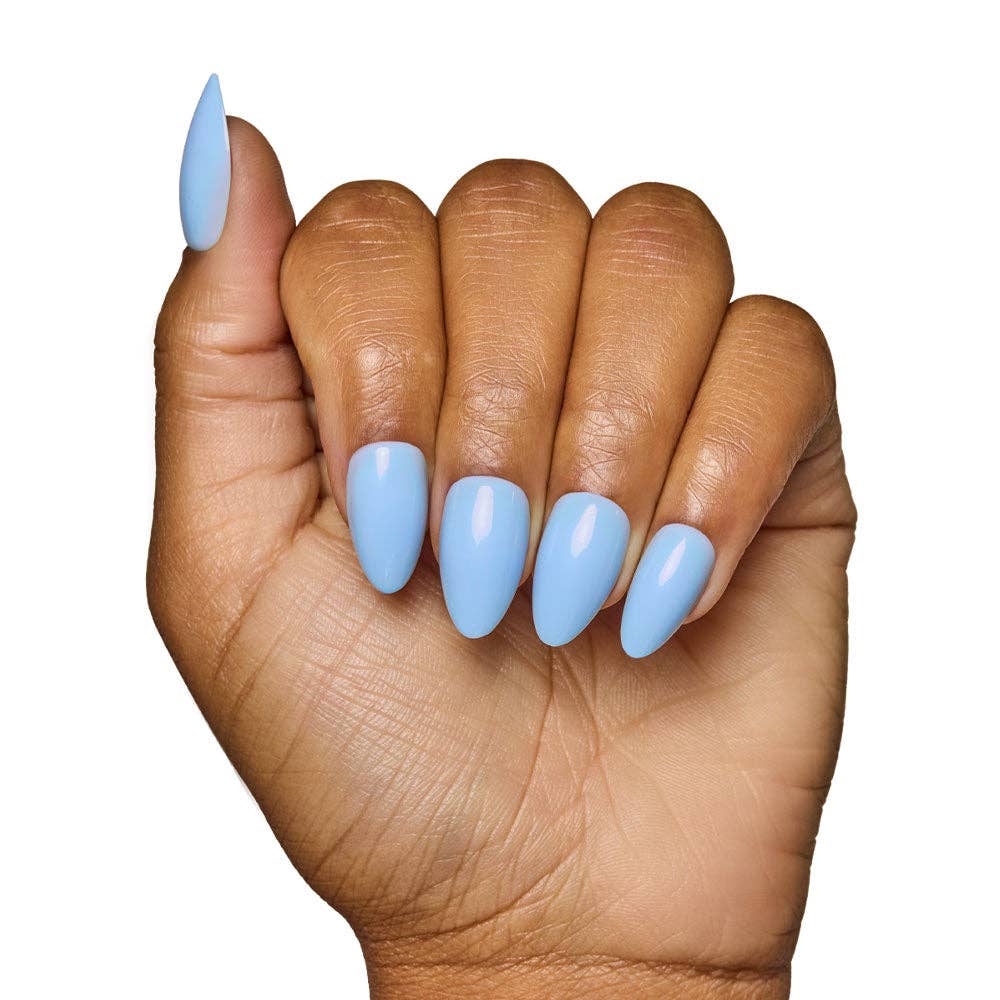 Glamnetic - Wholesale Press-On/Fake Nails - Soft Blue Press-On Nails | Short Almond Solid Nail5