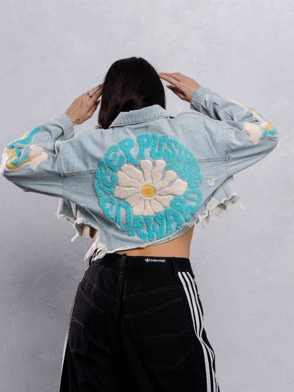 Keep Pushing Forward Spijkerjack voor wholesale door Trio Urban