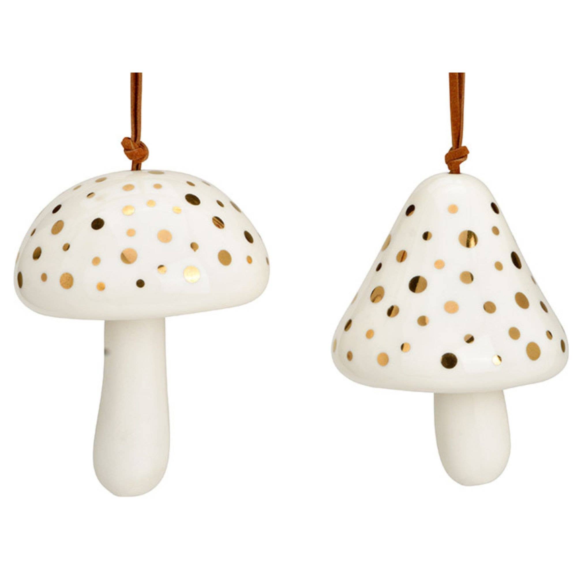Wurm - Wholesale Decorative Figurine - Porcelain Mushroom Hanger, 2-piece, White (W/H/D) 6x8x6cm0