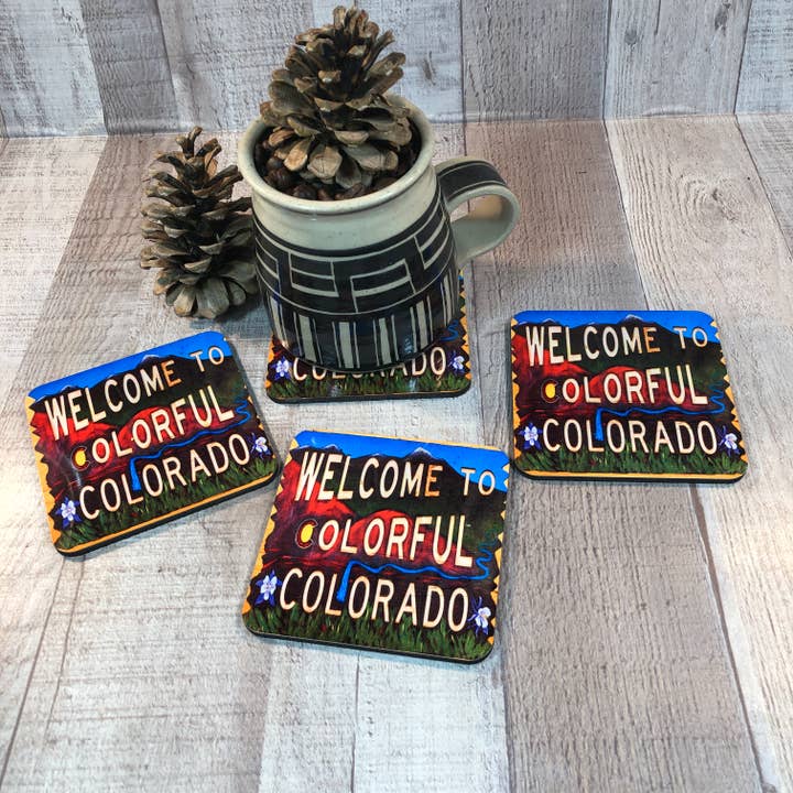 Boxed Coaster Set - Welcome Colorado for wholesale by GP Originals