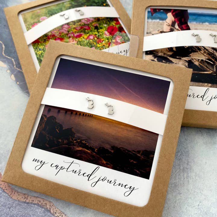 My Captured Journey - Wholesale Stud/Post Earrings - Michigan Earrings, Michigan Stud earrings10