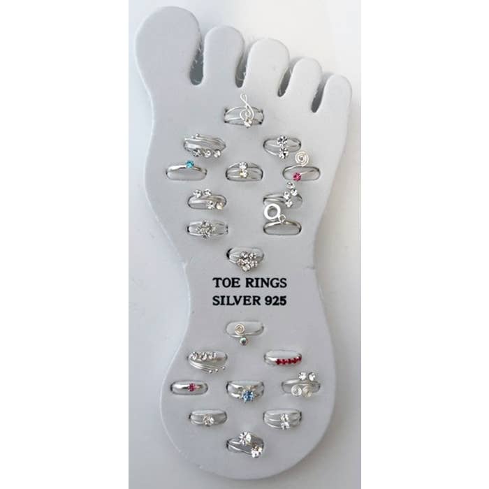Peaceful Village Inc. - Wholesale Jewelry Set - Crystal Design Mix Sterling Silver Toe Ring