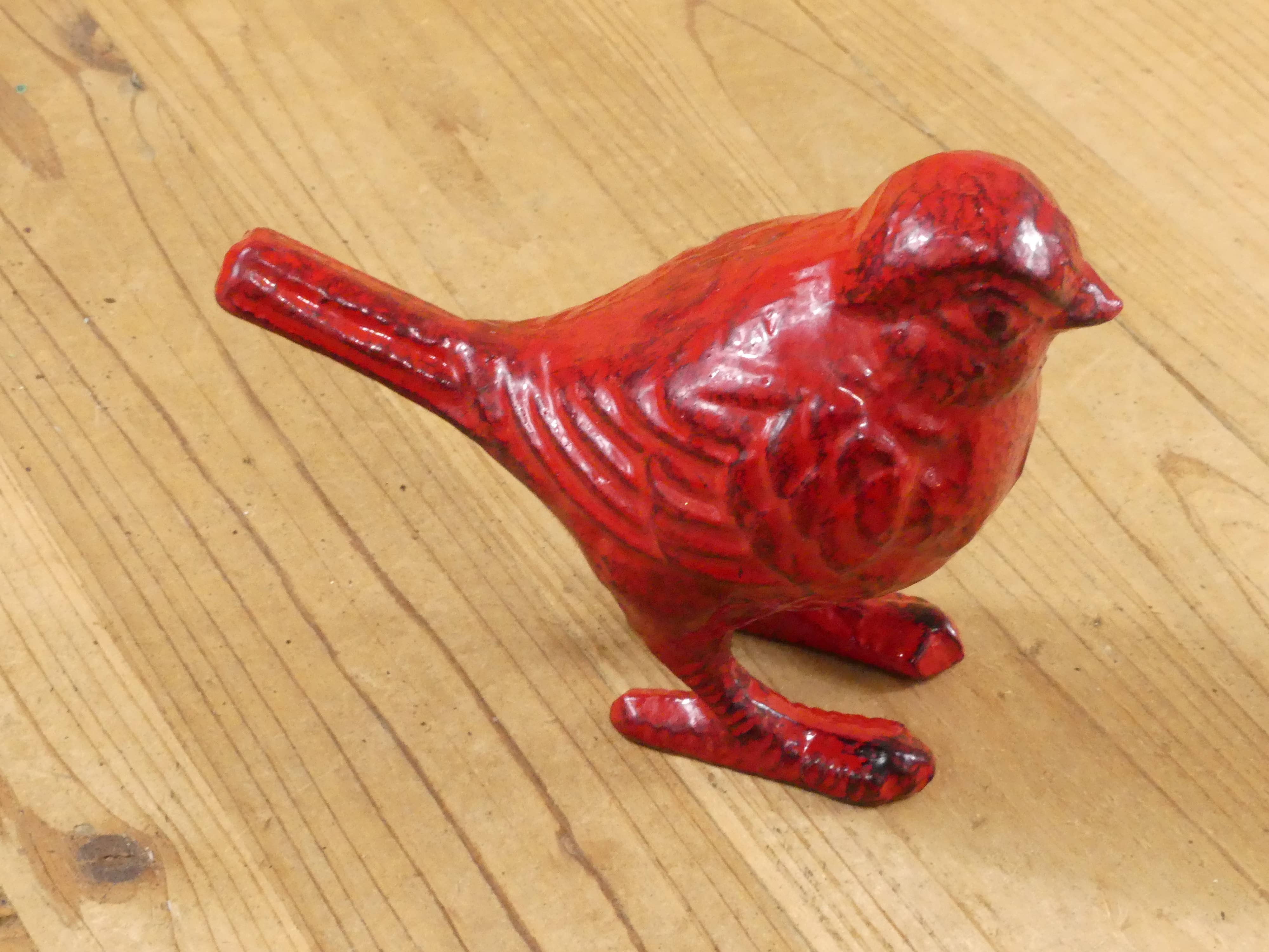 Midwest Craft House - Wholesale Decorative Figurine - CAST IRON RED BIRD FIGURE / CARDINAL2