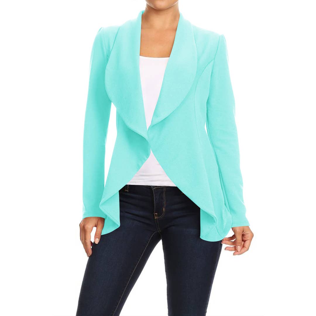 Women's Casual Office Work Basic Blazer Jacket S-3XL for wholesale by MOA COLLECTION