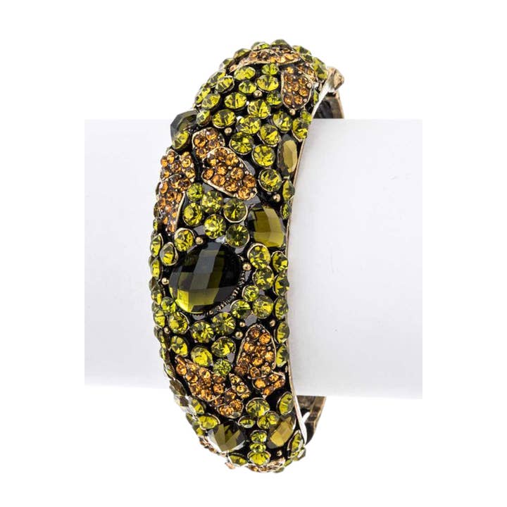Olivine Crystal Statement Bangle for wholesale by LA Jewelry Plaza